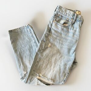 Madewell Women's Size 26 The Perfect Vintage Crop Jean Distressed Light Wash